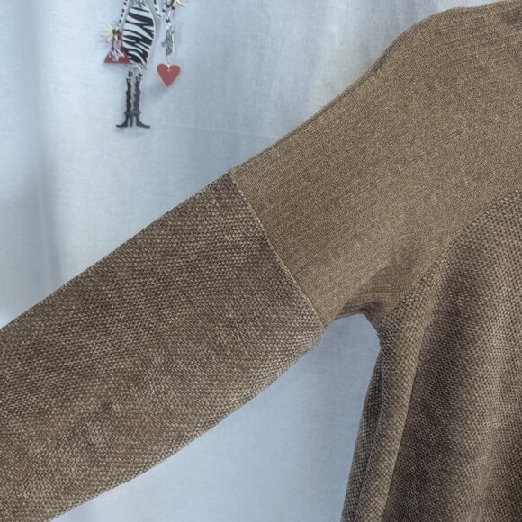 Suzanne Betro Size Small Caramel Colored Lace Up Sweater - Picture 3 of 15